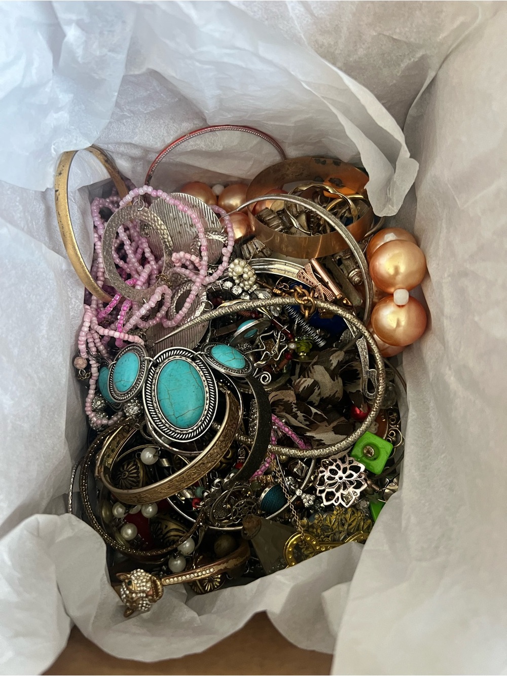 2.37 LB Mixed Jewelry Lot Craft Repair Repurpose Vintage Costume Parts